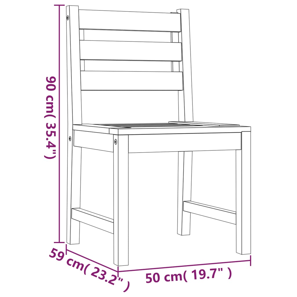 vidaXL Patio Dining Set Garden Outdoor Dining Table and Chairs Solid Teak Wood-10