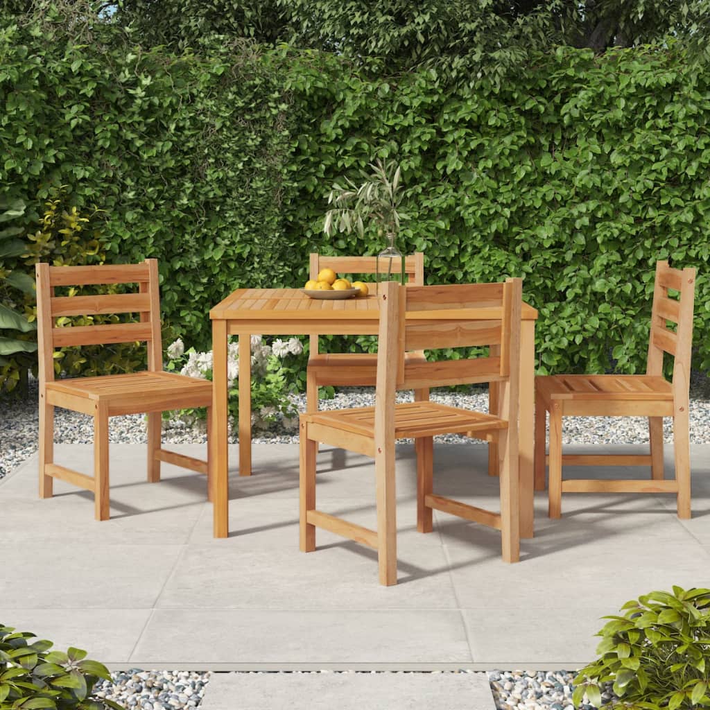 vidaXL Patio Dining Set Garden Outdoor Dining Table and Chairs Solid Teak Wood-9