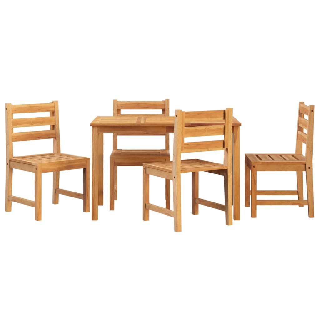 vidaXL Solid Wood Teak Patio Dining Set Seat 5/7 Piece 47.2"/63" Table Length-1