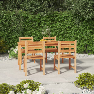 vidaXL Solid Wood Teak Patio Dining Set Seat 5/7 Piece 47.2"/63" Table Length-7