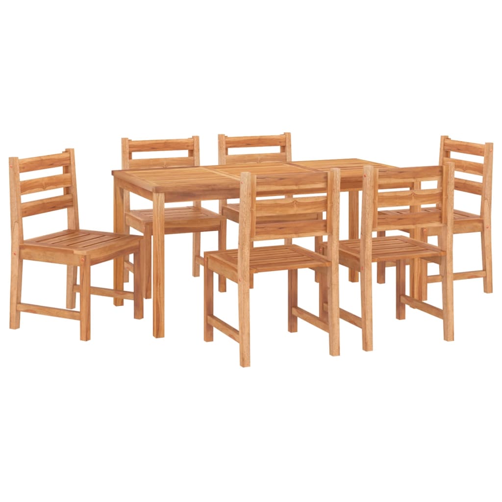 vidaXL Solid Wood Teak Patio Dining Set Seat 5/7 Piece 47.2"/63" Table Length-4