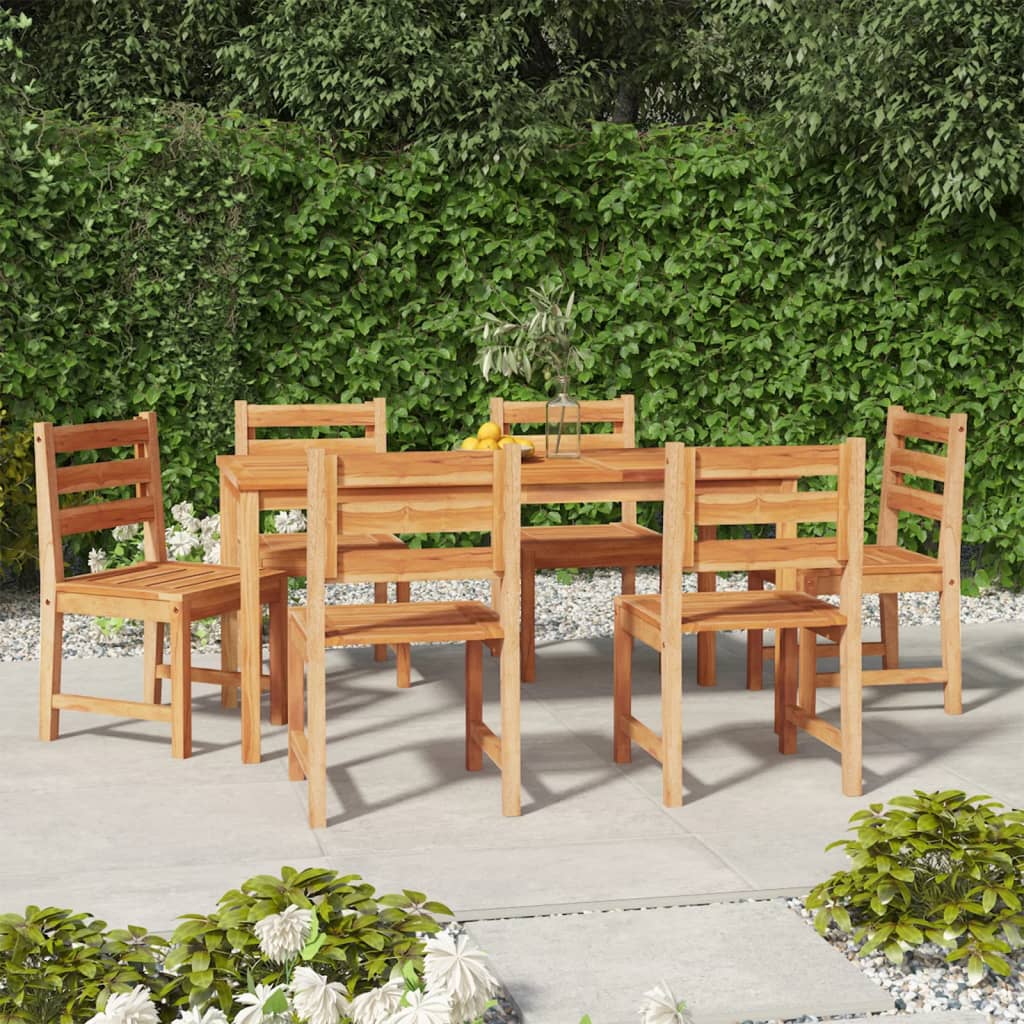 vidaXL Solid Wood Teak Patio Dining Set Seat 5/7 Piece 47.2"/63" Table Length-9