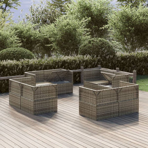 vidaXL Patio Corner Sofas 8 pcs Gray 22.4"x22.4"x22" Poly Rattan-1