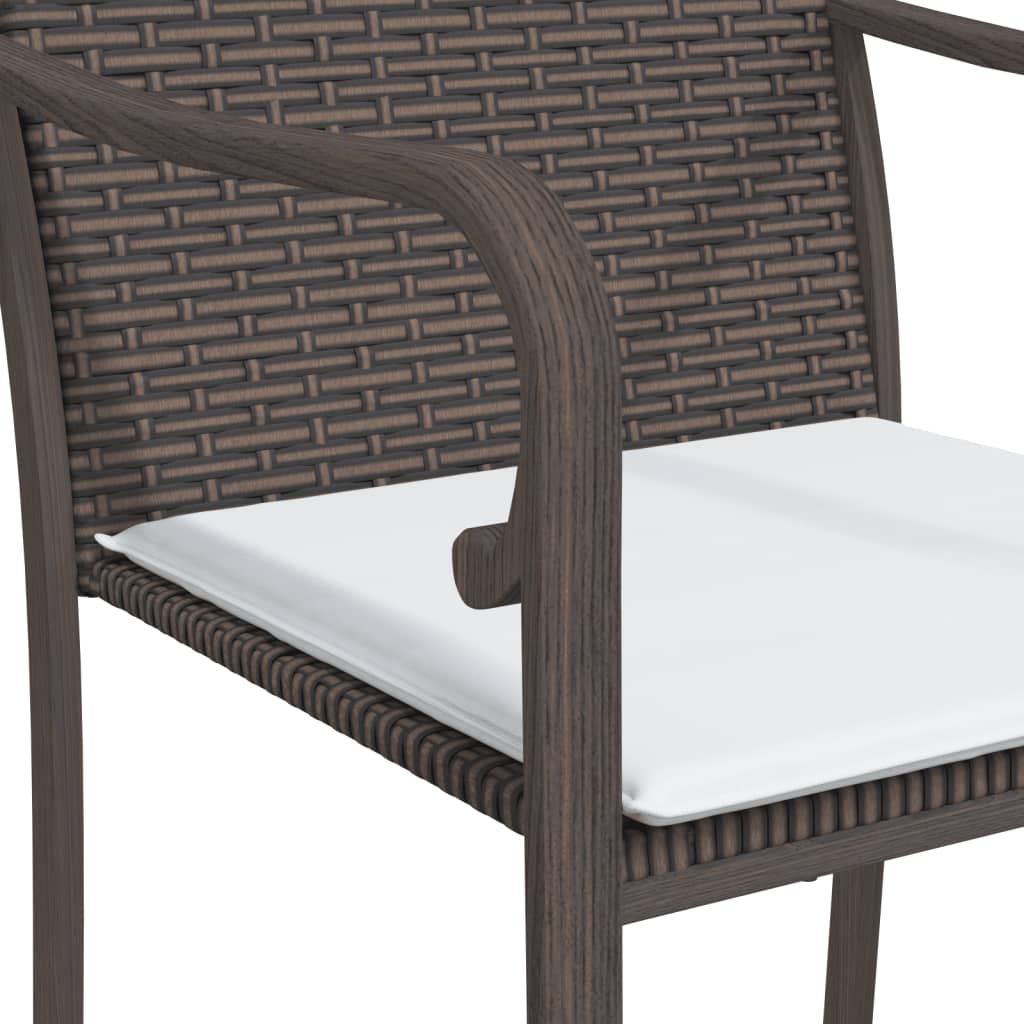 vidaXL Patio Chair Outdoor Seat with Cushions Patio Furniture Poly Rattan-44