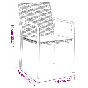 vidaXL Patio Chair Outdoor Seat with Cushions Patio Furniture Poly Rattan-17