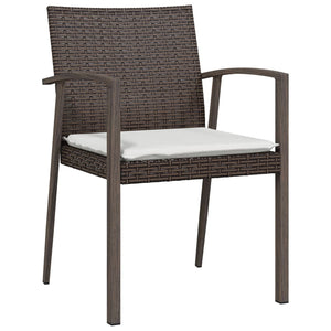 vidaXL Patio Chair Outdoor Seat with Cushions Patio Furniture Poly Rattan-11