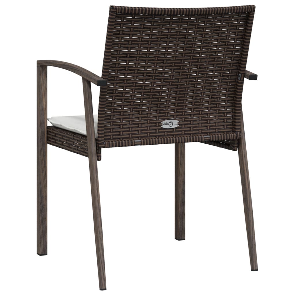 vidaXL Patio Chair Outdoor Seat with Cushions Patio Furniture Poly Rattan-29