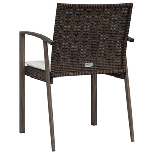 vidaXL Patio Chair Outdoor Seat with Cushions Patio Furniture Poly Rattan-29