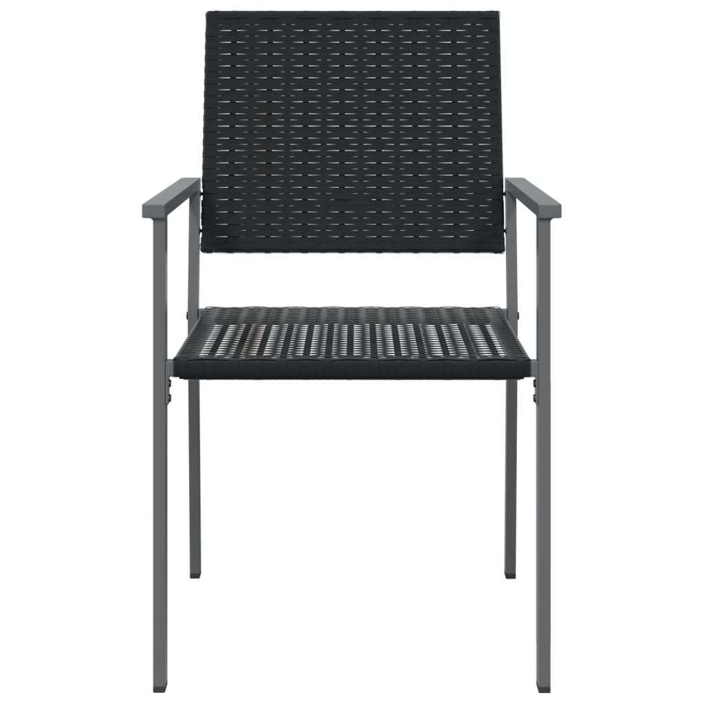 vidaXL Patio Chairs 2 pcs Black 21.3"x24.6"x35" Poly Rattan-2