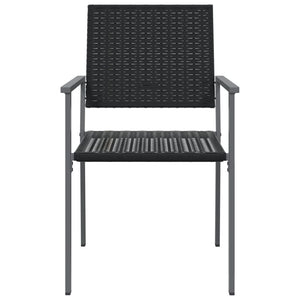 vidaXL Patio Chairs 2 pcs Black 21.3"x24.6"x35" Poly Rattan-2