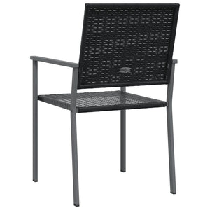 vidaXL Patio Chairs 2 pcs Black 21.3"x24.6"x35" Poly Rattan-4