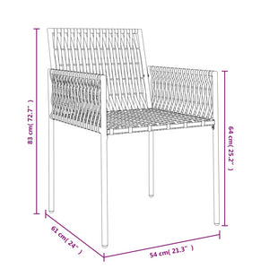 vidaXL Patio Chair Outdoor Lawn Chair with Cushions Patio Set Poly Rattan-41