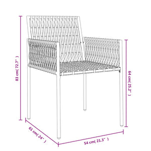 vidaXL Patio Chair Outdoor Lawn Chair with Cushions Patio Set Poly Rattan-17