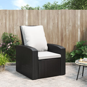 vidaXL Patio Chair Outdoor Furniture Lounger Chair with Cushions Poly Rattan-5