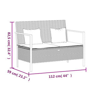 vidaXL Patio Furniture Outdoor Seating with Cushions for Deck Poly Rattan-27