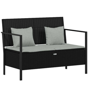 vidaXL Patio Furniture Outdoor Seating with Cushions for Deck Poly Rattan-1