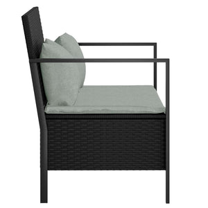 vidaXL Patio Furniture Outdoor Seating with Cushions for Deck Poly Rattan-24