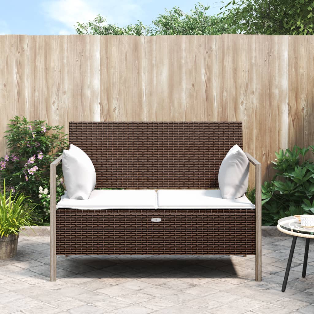 vidaXL Patio Furniture Outdoor Seating with Cushions for Deck Poly Rattan-10