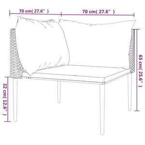 vidaXL Patio Corner Sofa with Cushions Gray Poly Rattan-6