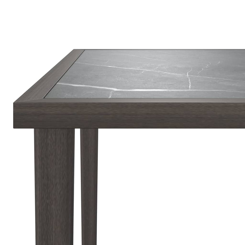 vidaXL Patio Table Gray 18.9"x18.9"x14.6" Steel-3