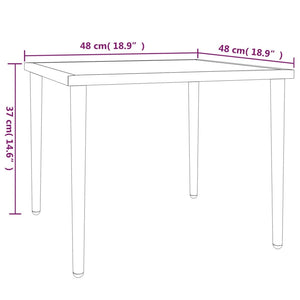 vidaXL Patio Table Gray 18.9"x18.9"x14.6" Steel-4