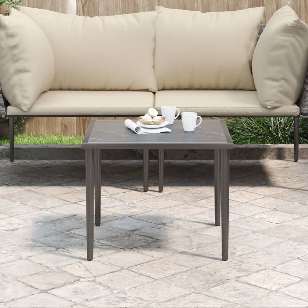 vidaXL Patio Table Gray 18.9"x18.9"x14.6" Steel-0