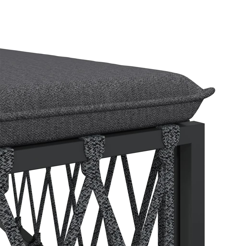 vidaXL Patio Corner Sofa with Cushions Anthracite Woven Fabric-4