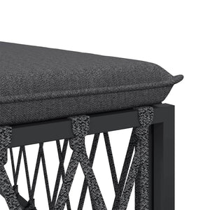 vidaXL Patio Footstool with Cushion Anthracite Woven Fabric-3