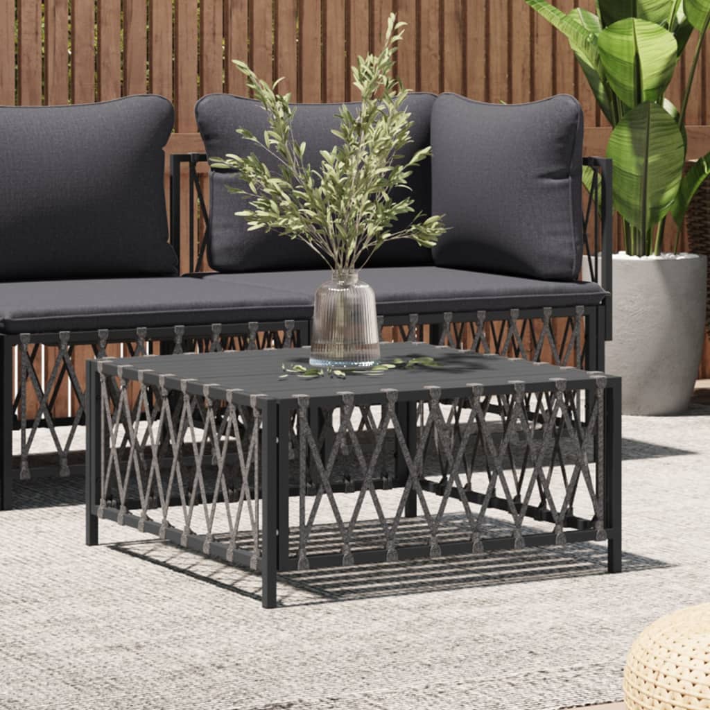 vidaXL Patio Table Anthracite 27.6"x27.6"x13.4" Woven Fabric-0