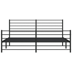 vidaXL Metal Bed Frame with Headboard and Footboard Black 76"x79.9" King-8