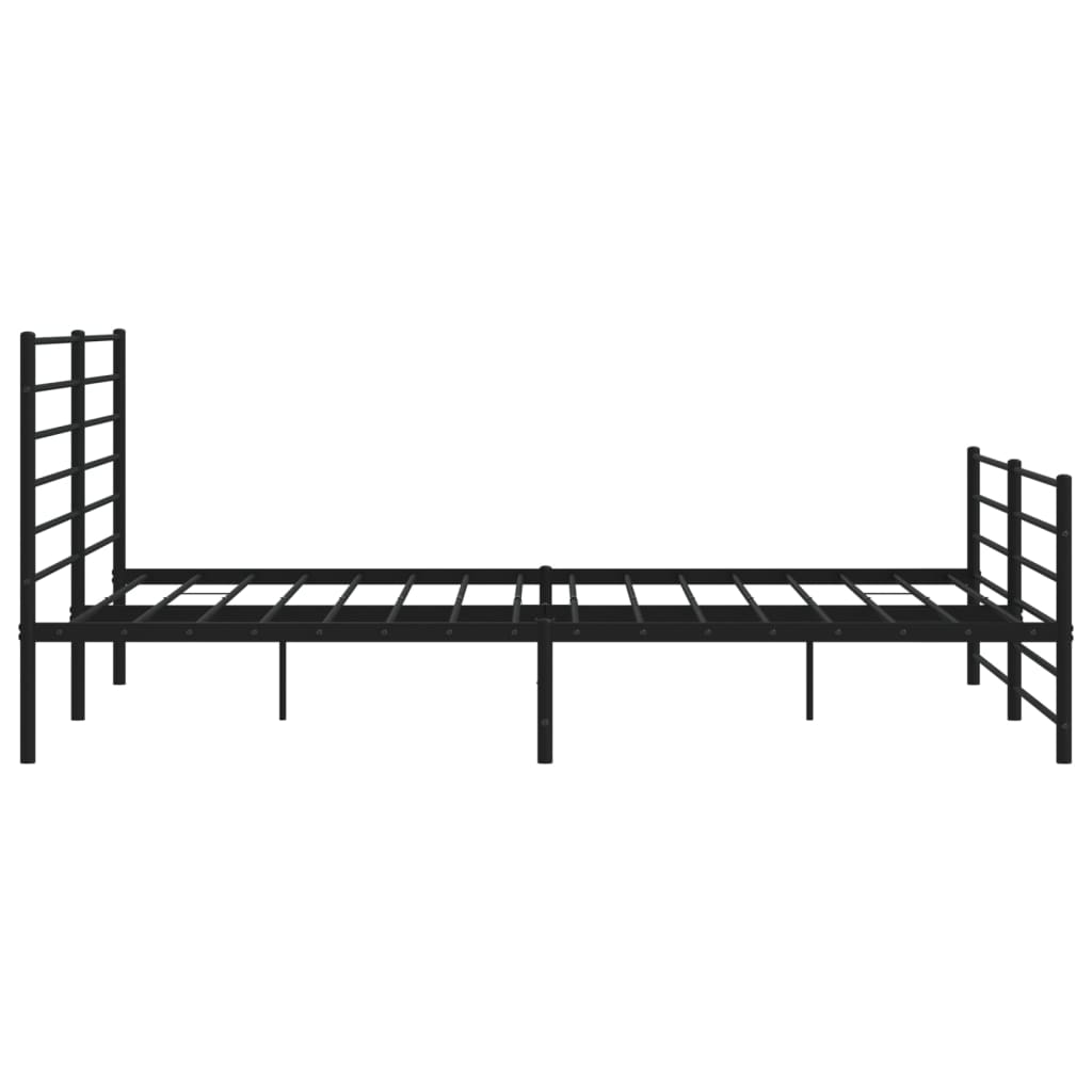 vidaXL Metal Bed Frame with Headboard and Footboard Black 76"x79.9" King-9