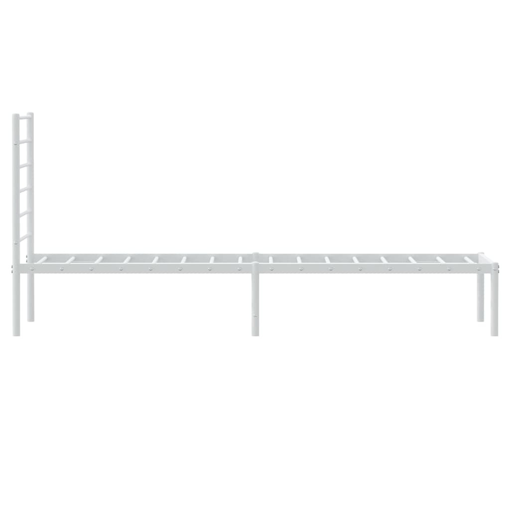 vidaXL Metal Bed Frame with Headboard White 39.4"x74.8" Twin-7