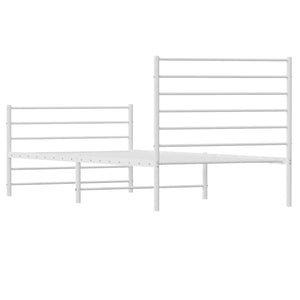 vidaXL Metal Bed Frame with Headboard and Footboard White 39.4"x74.8" Twin-7