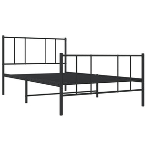 vidaXL Metal Bed Frame with Headboard and Footboard Black 39.4"x78.7"-5