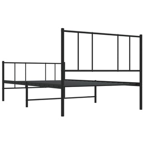 vidaXL Metal Bed Frame with Headboard and Footboard Black 39.4"x78.7"-8