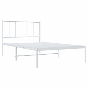 vidaXL Metal Bed Frame with Headboard White 39.4"x74.8" Twin-5