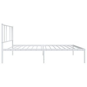 vidaXL Metal Bed Frame with Headboard White 39.4"x74.8" Twin-7