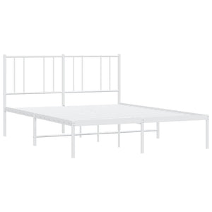 vidaXL Metal Bed Frame with Headboard White 59.8"x78.7"-4