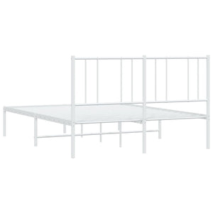 vidaXL Metal Bed Frame with Headboard White 59.8"x78.7"-7