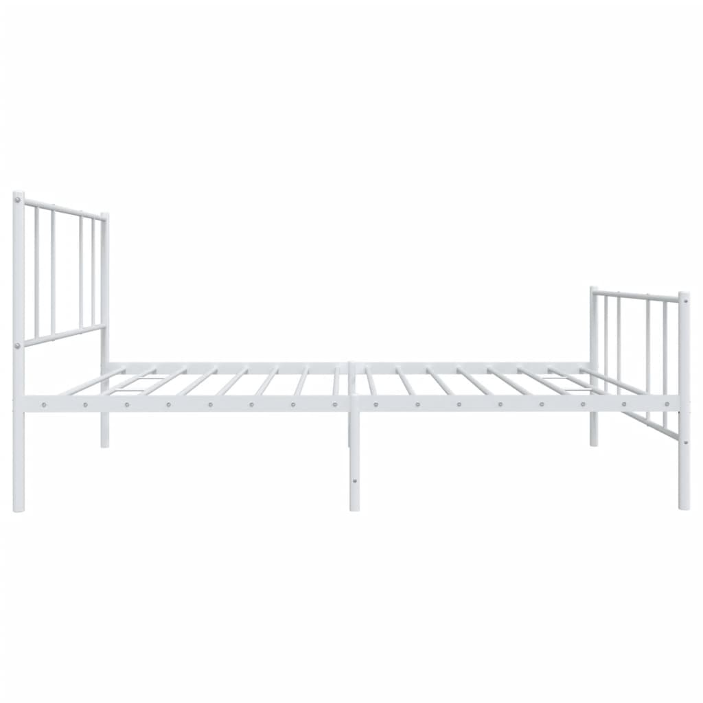 vidaXL Metal Bed Frame with Headboard and Footboard White 39.4"x74.8" Twin-6