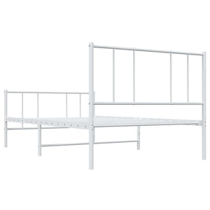 vidaXL Metal Bed Frame with Headboard and Footboard White 39.4"x74.8" Twin-7