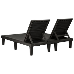 vidaXL Double Sun Lounger Black 61"x54.3"x32.7" Polypropylene-8