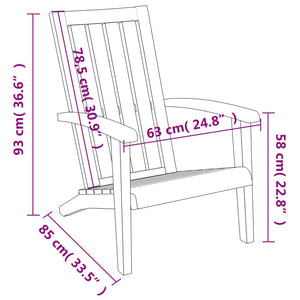 vidaXL Adirondack Chair Outdoor Furniture Lawn Chair for Deck Polypropylene-15