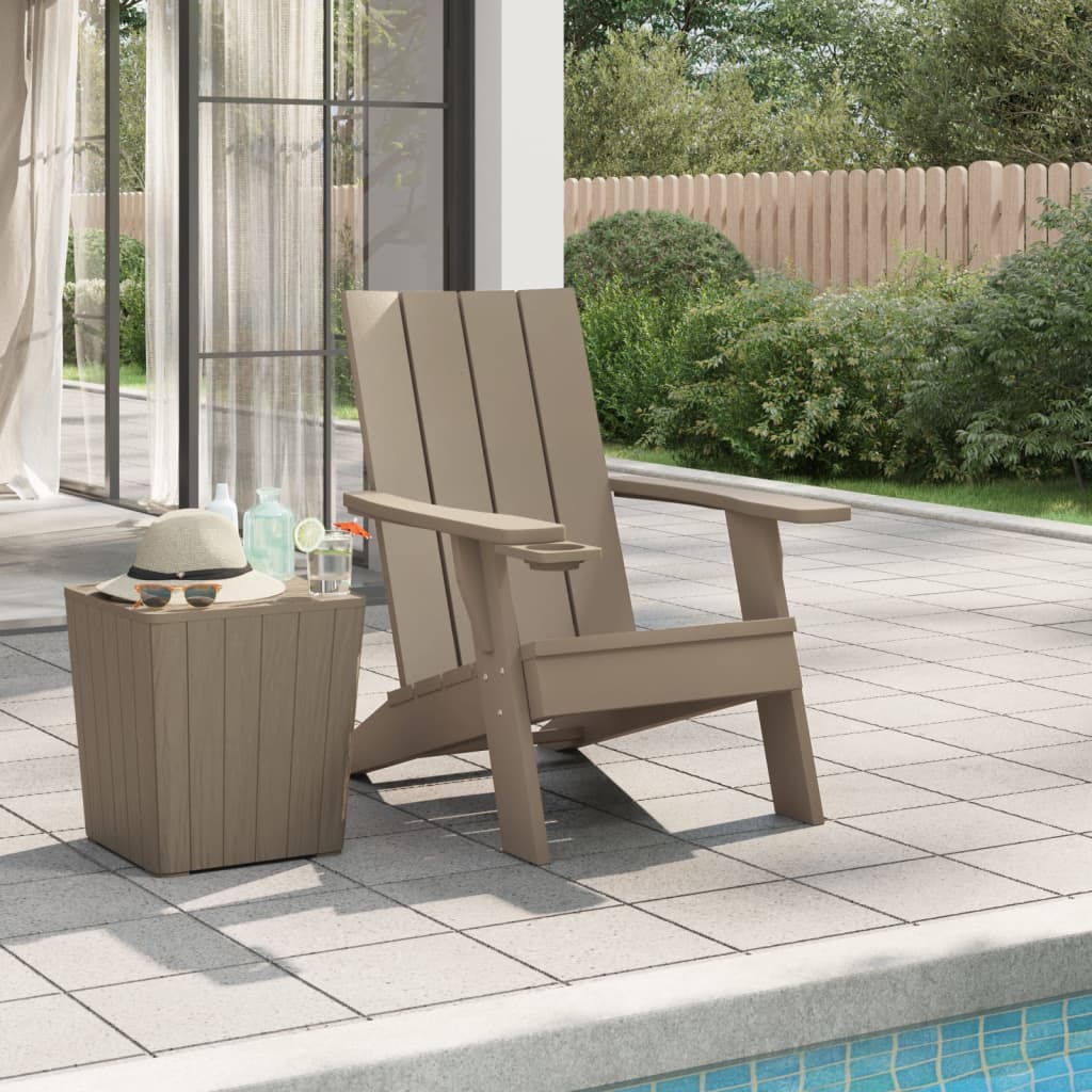 vidaXL Patio Adirondack Chair Light Brown 29.5"x34.8"x35.2" Polypropylene-0