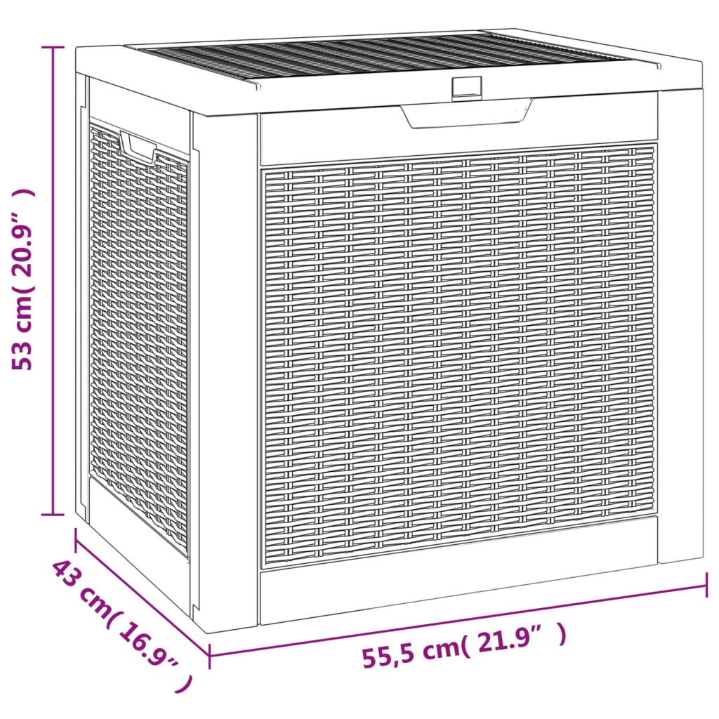 vidaXL Outdoor Storage Box Patio Furniture Garden Storage Chest Polypropylene-17