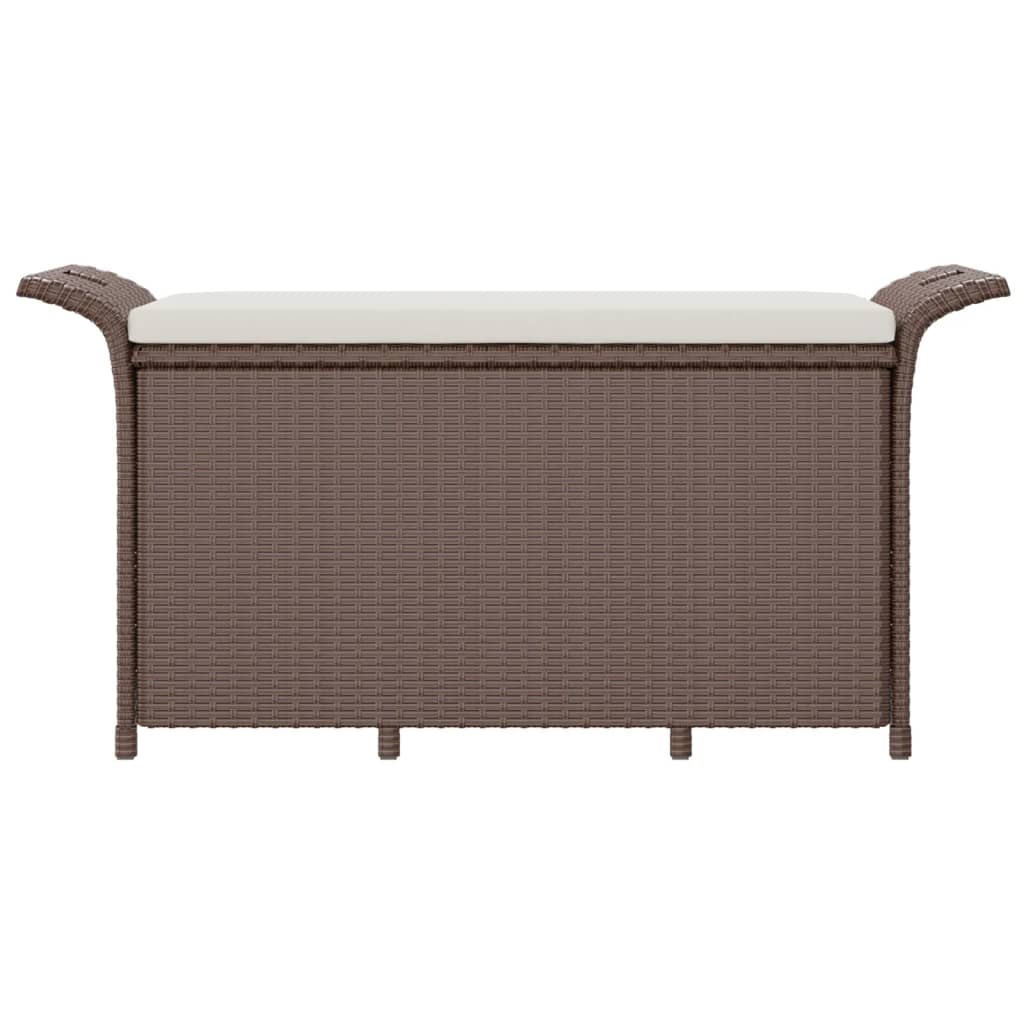 vidaXL Outdoor Storage Bench Patio Rattan Storage Box with Cushion Poly Rattan-4