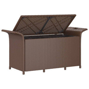 vidaXL Outdoor Storage Bench Patio Rattan Storage Box with Cushion Poly Rattan-14