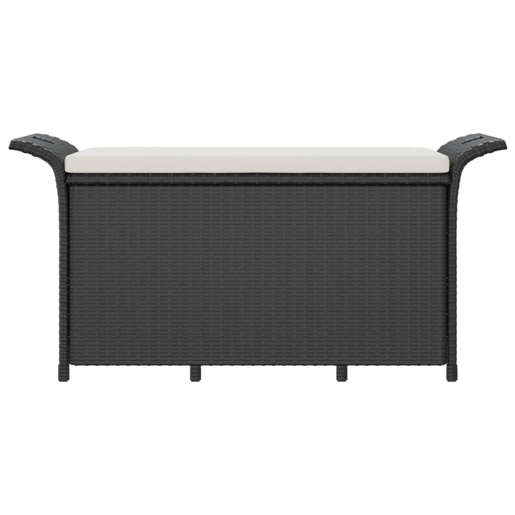 vidaXL Outdoor Storage Bench Patio Rattan Storage Box with Cushion Poly Rattan-16