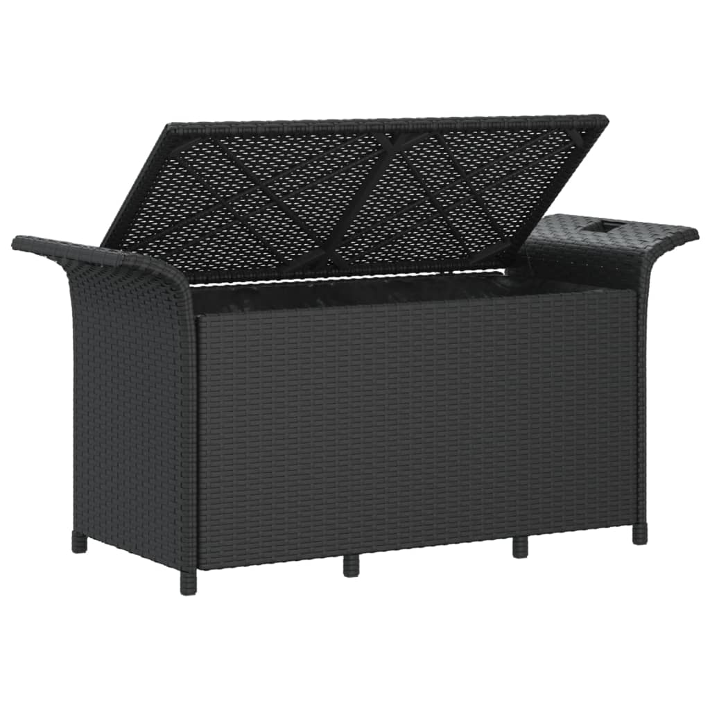 vidaXL Outdoor Storage Bench Patio Rattan Storage Box with Cushion Poly Rattan-24