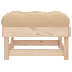 vidaXL Patio Footstool with Cushion Solid Wood Pine-3